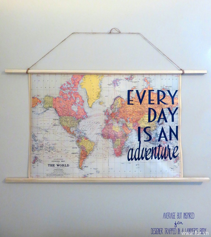 Easy DIY Travel Quote Map Art