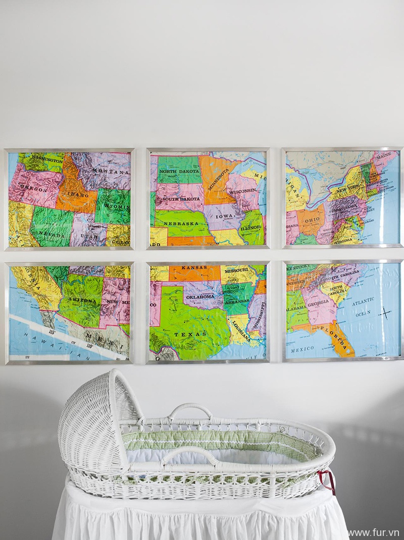 Fractured, Framed Map Art