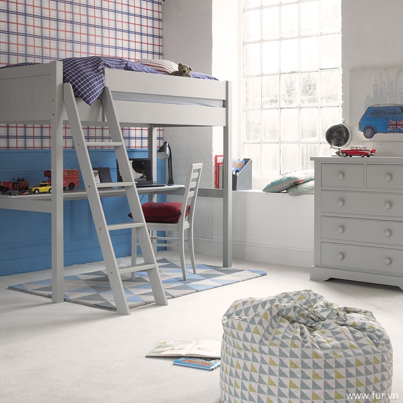 Fargo Farleigh Grey High Sleeper with Full Length Desk
