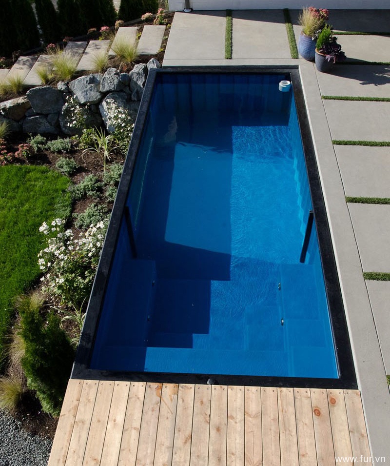 Shipping Container Swimming Pool steps