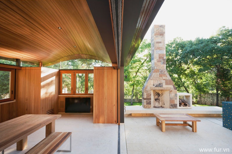 Pool House fireplace