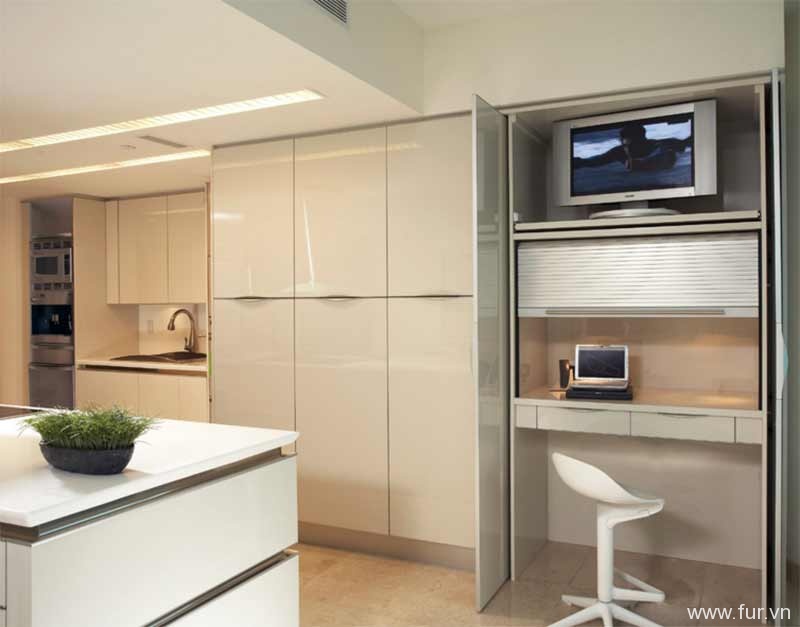 Minimalist Condo Great Room, Open-kitchen layout Remodel