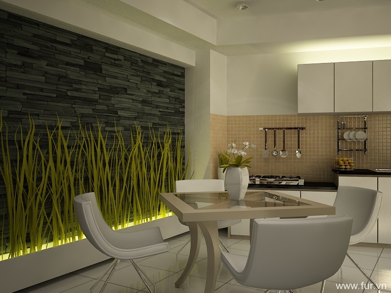 white dining room