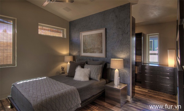 Bedroom with Reclaimed Flooring by Pioneer Millworks
