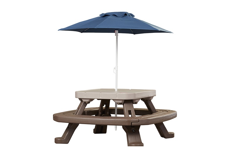 compact picnic table with umbrella